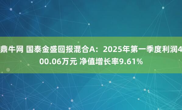 鼎牛网 国泰金盛回报混合A：2025年第一季度利润400.06万元 净值增长率9.61%