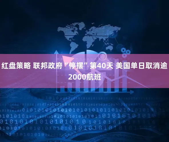红盘策略 联邦政府“停摆”第40天 美国单日取消逾2000航班